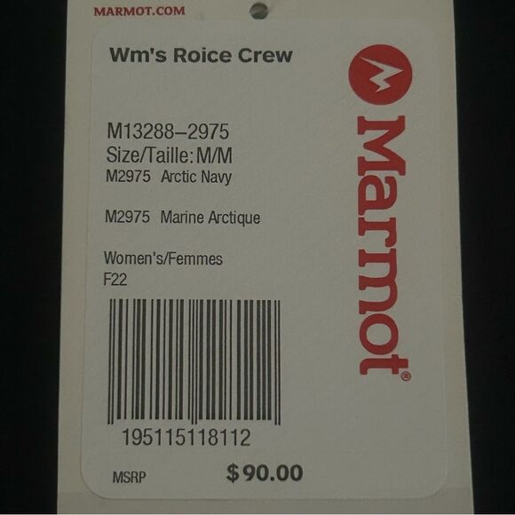 Marmot Roice Crew Women’s Pullover Sweater Arctic Navy Blue Size Medium - Picture 4 of 7